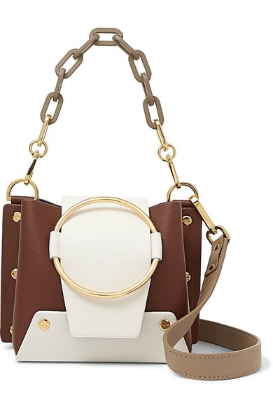 Delila mini color-block textured-leather shoulder bag | NET-A-PORTER (US)