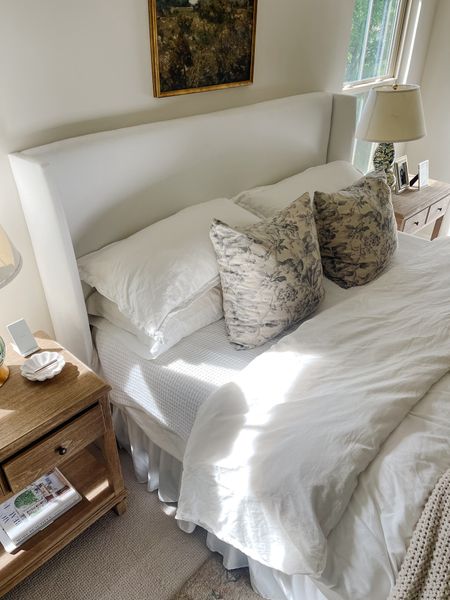 White primary bedroom bedding - organize percale sheets - organic white cotton duvet cover - toile pillows - primary bedroom decor - Bill and Branch

#LTKhome #LTKover40