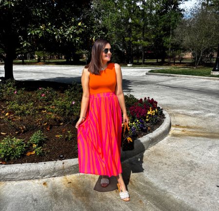 Bump friendly look, spring style, spring maxi skirt, pink maxi skirt, mom style over 30, 

#LTKmidsize #LTKshoecrush #LTKbump