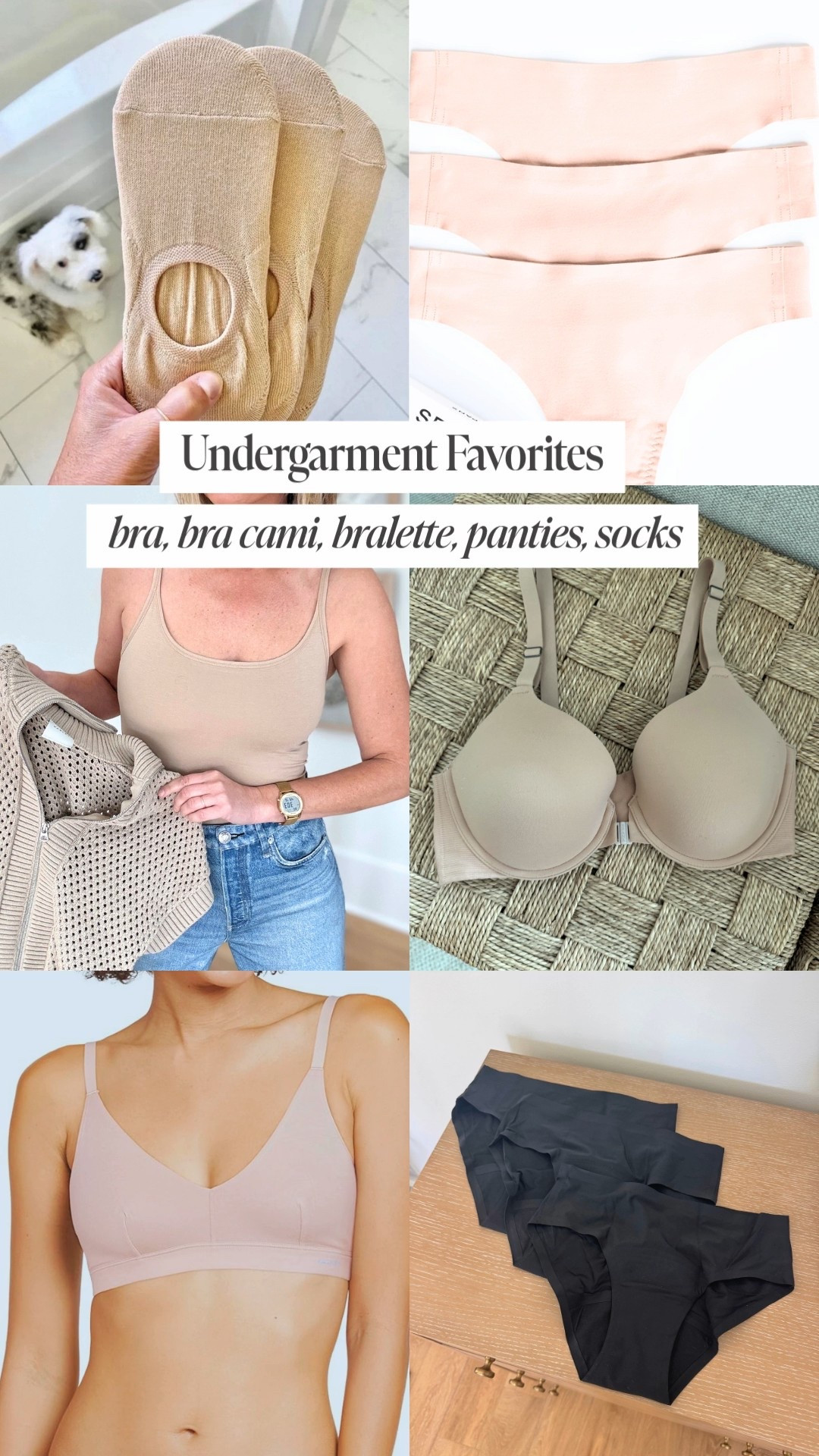 Everyday thong underwear that doesn’t dig 

Comfortable bralettes I wear in the summer and change them out when I’m sweaty! They’re organic and come in a 3 pack from Amazon 

Everyday bra that gives my 44yo nursing boobs a lift! Front closure 👌

Shelf bra cami that saves me from washing all my sweaters so often 

Period underwear I wear with a tampon 

#LTKselfcare #LTKOver40 #LTKmomlife