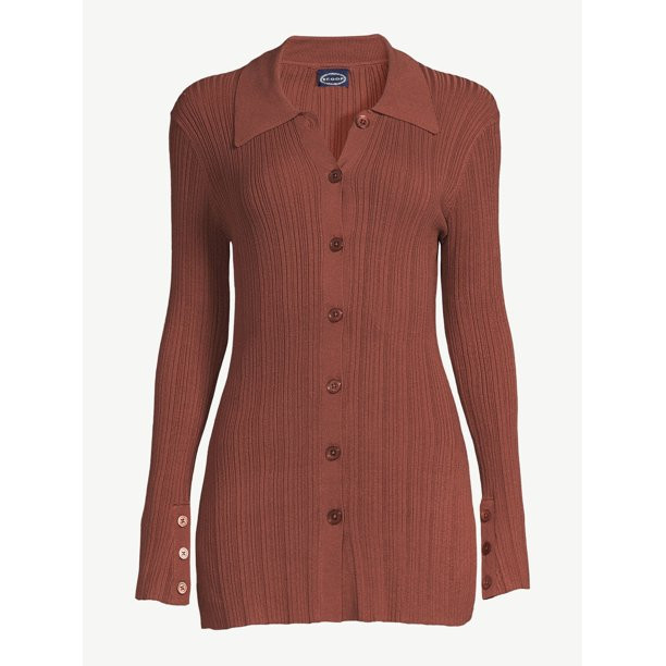 Scoop Women's Knit Button Front Shirt with Collar - Walmart.com | Walmart (US)