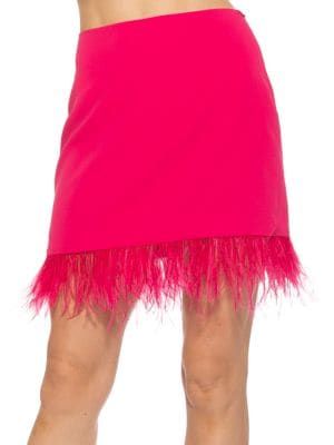 Flora Ostrich Feather Mini Skirt | Saks Fifth Avenue OFF 5TH