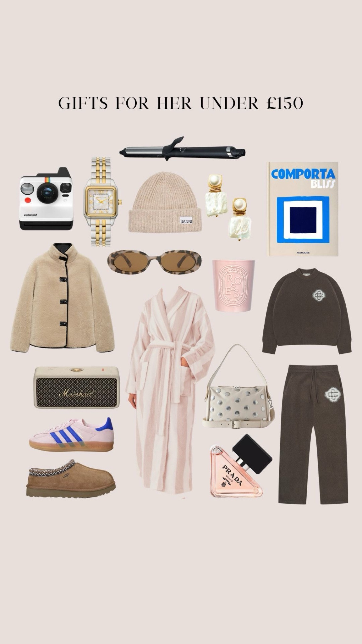Gifts for Her under £150 ✨

Couture club set, dressing gown, Ganni beanie, Polaroid camera, two tone watch, curling wand, Adidas pink trainer, Uggs

#LTKgiftguide #LTKuk