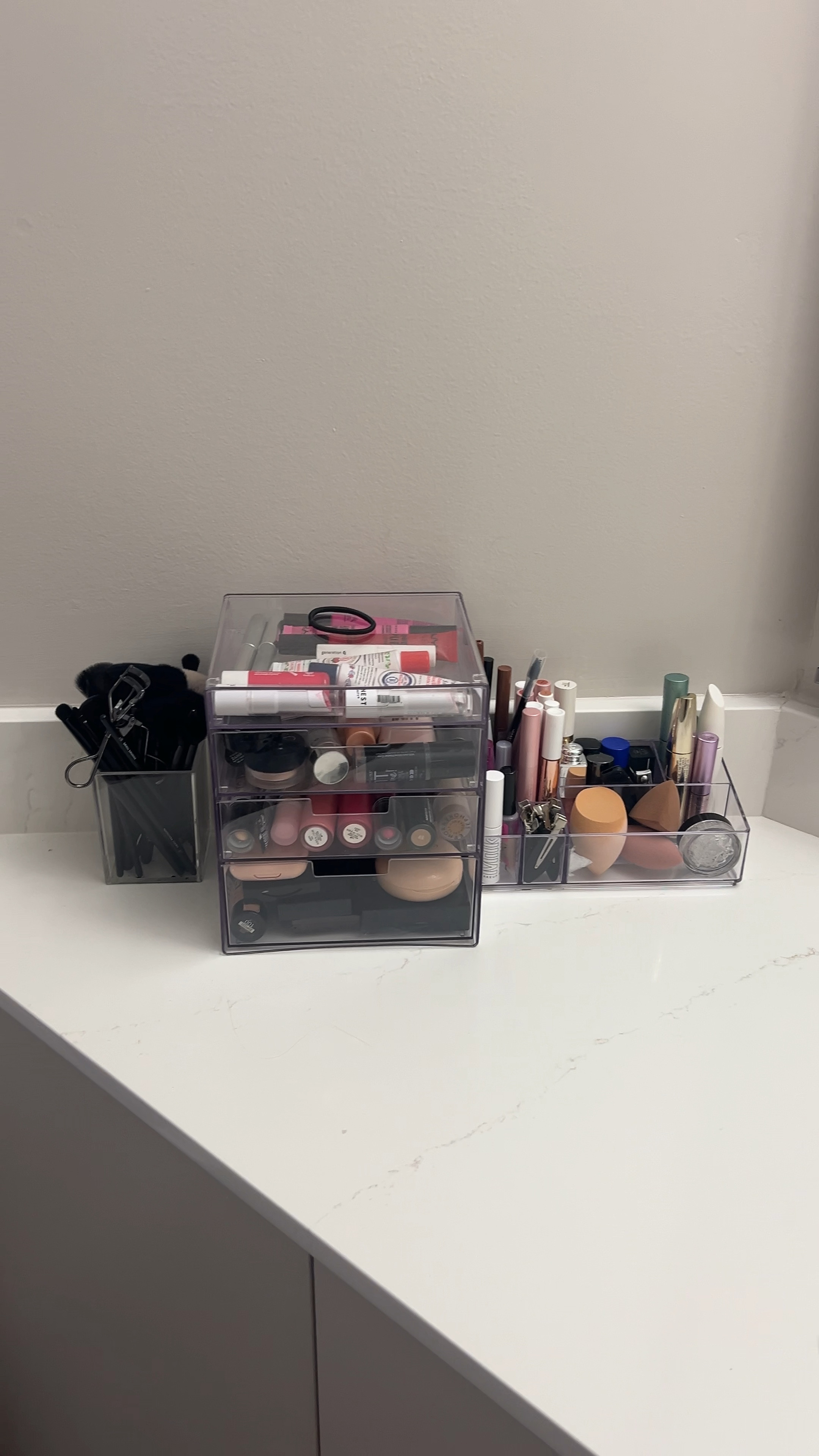 My new makeup setup! No drawers in the new bathroom so had to get creative! 

#LTKFindsUnder50 #LTKVideo #LTKHome