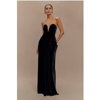 Paige Strapless Velvet Maxi Dress - Black I MESHKI I Size XS | MESHKI US