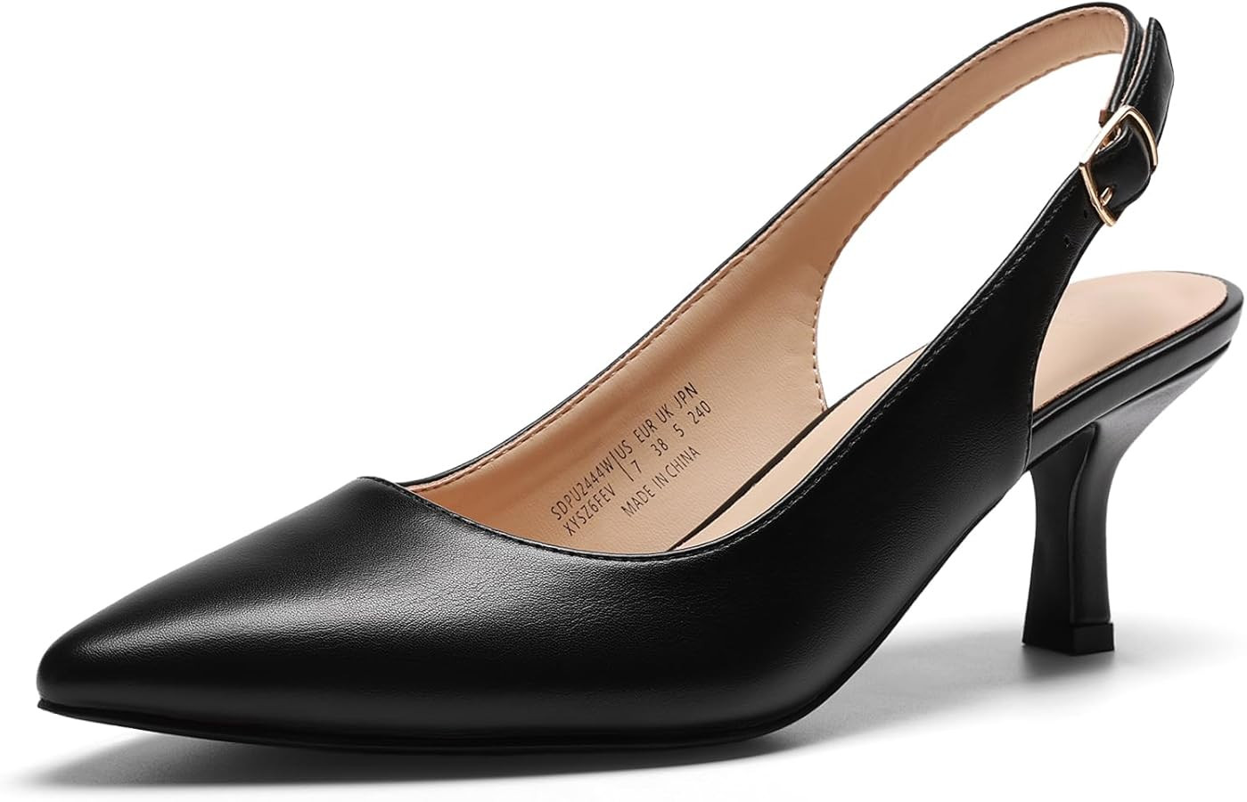 DREAM PAIRS Women's Kitten Heels Slingback Closed Pointed Toe Low Pumps Shoes Women Party Wedding... | Amazon (US)