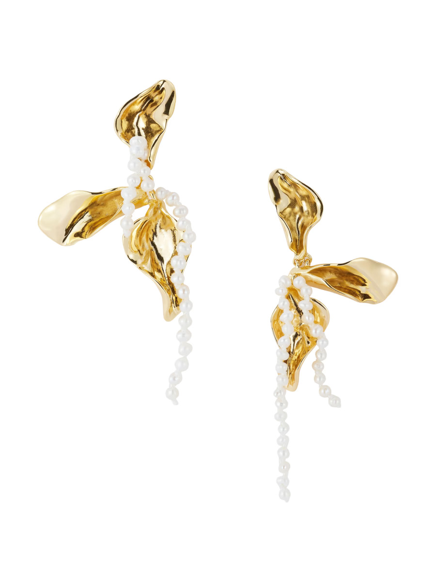 Rosalia 14K-Gold-Plated & Freshwater Pearl Drop Earrings | Saks Fifth Avenue