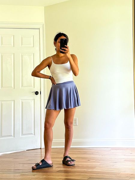 Summertime amazon uniform for anything casual! This tennis skirt is perfect for running errands or even working out and this tank is double lined! #Founditonamazon #amazonfashion #inspire #womensstyle Amazon fashion outfit inspiration 

#LTKFindsUnder50 #LTKFindsUnder100 #LTKStyleTip