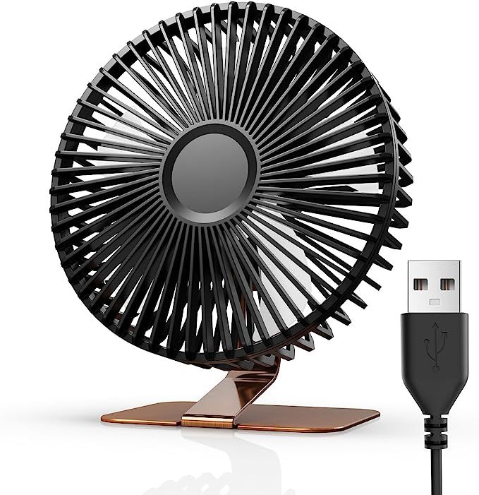 SLENPET USB Desk Fan 6 inch, 4 Speeds Vintage Fan, Desktop Fans Small Quiet Electric Plug in, 90... | Amazon (US)