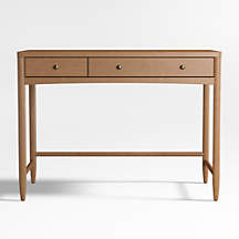 Hampshire Natural Brown Wood 2-Drawer Kids Desk + Reviews | Crate & Kids | Crate & Barrel