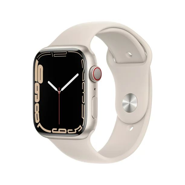 Apple Watch Series 7 GPS + Cellular, 45mm Starlight Aluminum Case with Starlight Sport Band - Reg... | Walmart (US)