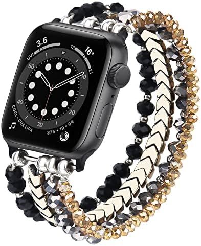 MOFREE Beaded Bracelet Compatible for Apple Watch Band 40mm/38mm/41mm Series 7/SE/6/5/4/3/2/1 Women  | Amazon (US)