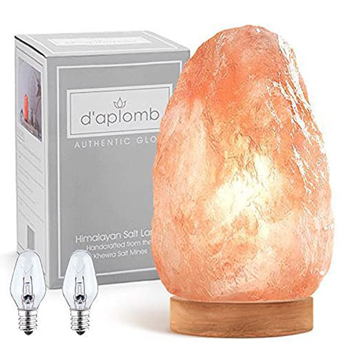 d'aplomb 100% Authentic Natural Himalayan Salt Lamp; Medium Hand Carved Natural Chunk Pink Crystal Rock Salt from Himalayan Mountains; Dimmer Cord; 7 lbs | Amazon (US)