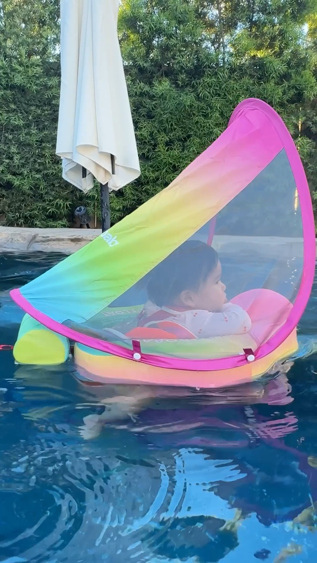Baby float with canopy. No air pump needed. 

#LTKBaby