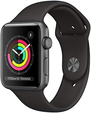 Apple Watch Series 3 (GPS, 42mm) - Space Gray Aluminum Case with Black Sport Band | Amazon (US)