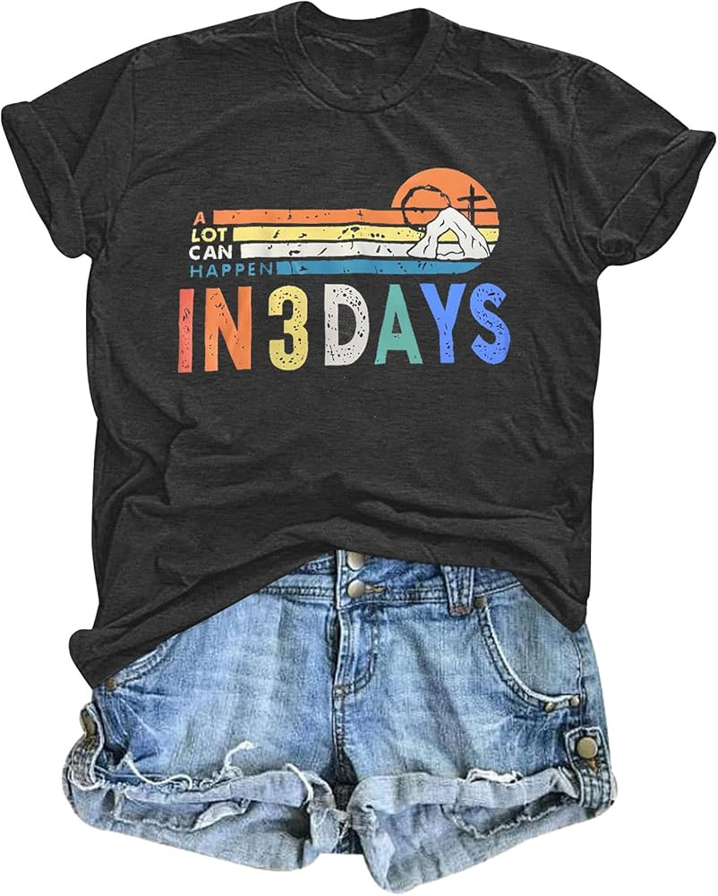 ASTANFY Womens Easter Shirt Christian Shirts: He is Risen Shirt Christian Easter Graphic T Shirt ... | Amazon (US)