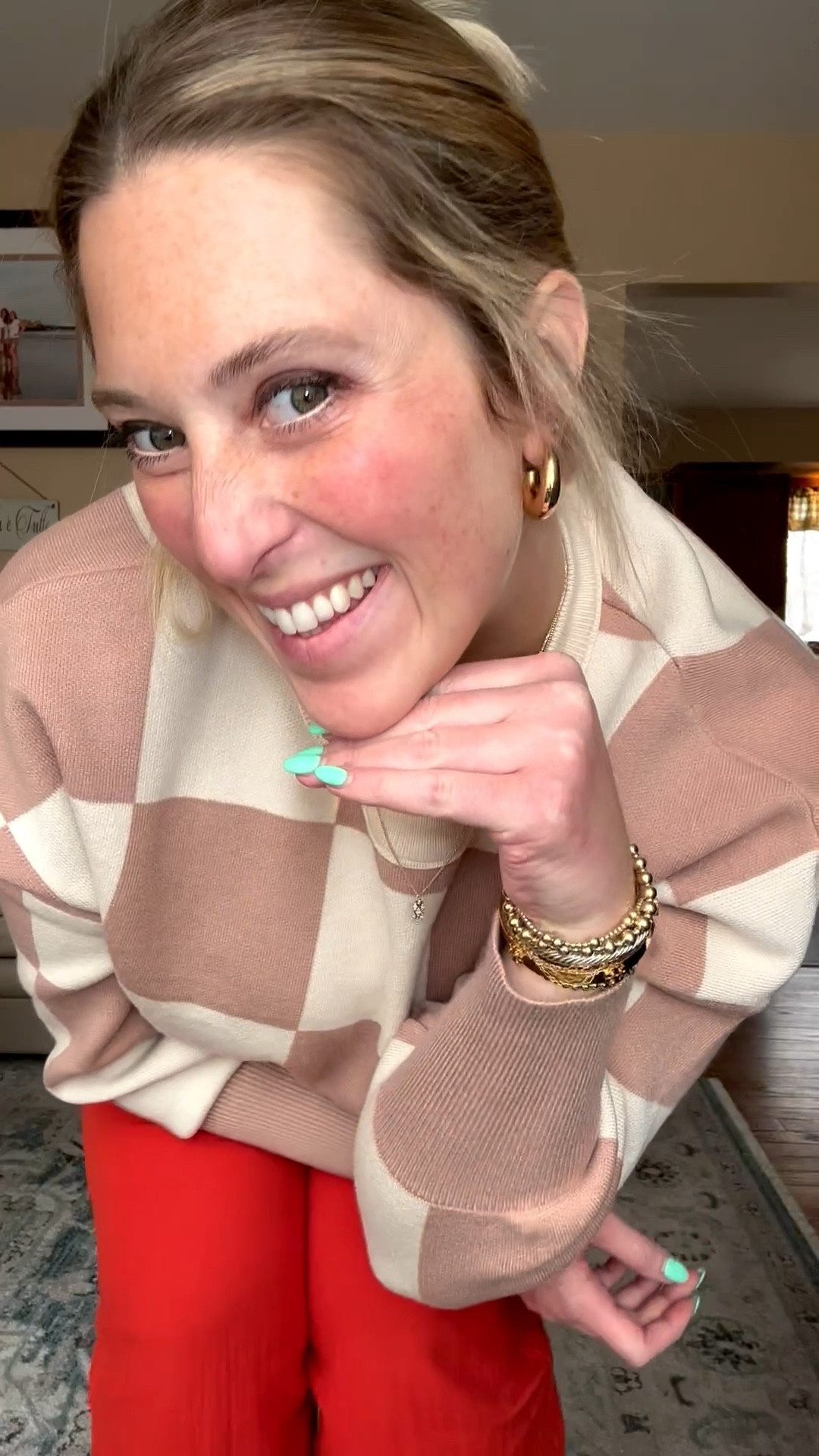 Got in my outfit before I went to bed today, not feeling my best at all!
Pants and sweater are both a size large. 

#LTKMidsize #LTKootd