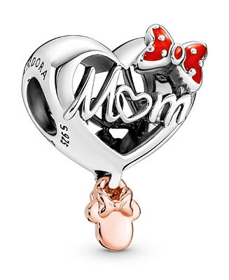 Sterling Silver Disney Minnie Mouse Mom Heart Charm | Macy's