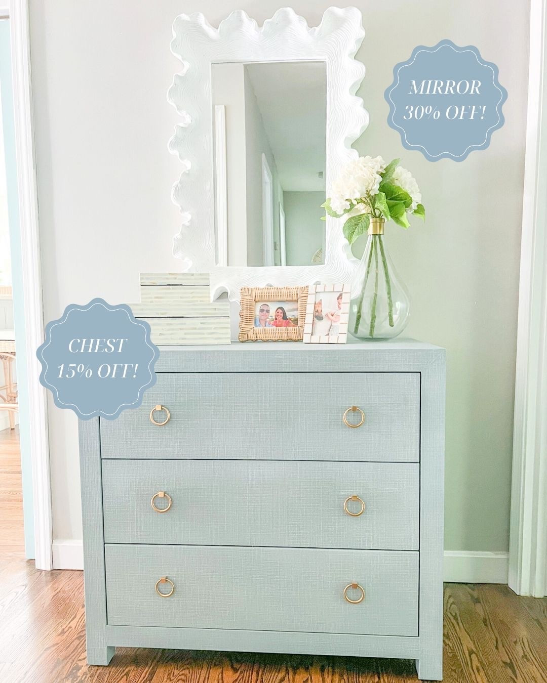 My linen chest & this coral-inspired mirror (a Casually Coastal best seller!) that I have in my downstairs hallway are both included in 4th of July sales going on now! 🇺🇸 Use code “BD8N9C7B” for free shipping on the mirror & the chest ships free as well! 
- 
coastal decor, beach house decor, beach decor, beach style, coastal home, coastal home decor, coastal decorating, coastal interiors, coastal house decor, beach style, neutral home decor, neutral home, natural home decor, coastal mirrors on sale, rectangular mirrors on sale, vertical mirrors, white mirrors, coral mirrors, ballard designs mirrors, ballard designs sale, real touch hydrangeas, white hydrangeas, decorative boxes, console table decor, coastal blue driftwood chest, blue console table, bedroom furniture, dresser, linen furniture, serena & lily sale, coastal furniture, beach house furniture, blue dresser, entryway table, entryway decor, entryway table, bedroom chest, bedroom dresser

#LTKFindsUnder100 #LTKHome #LTKSaleAlert