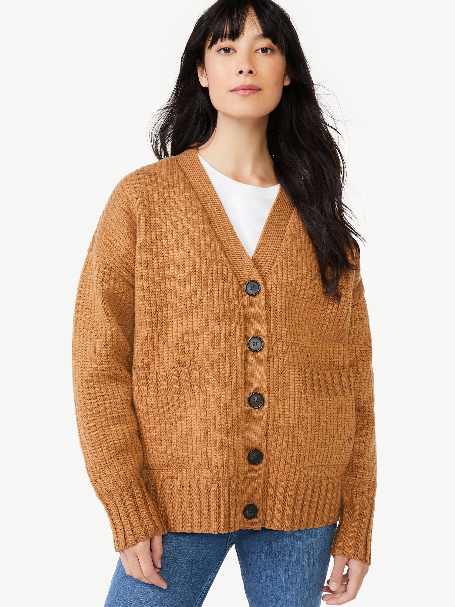Free Assembly Women's Grandpa Cardigan Sweater | Walmart (US)