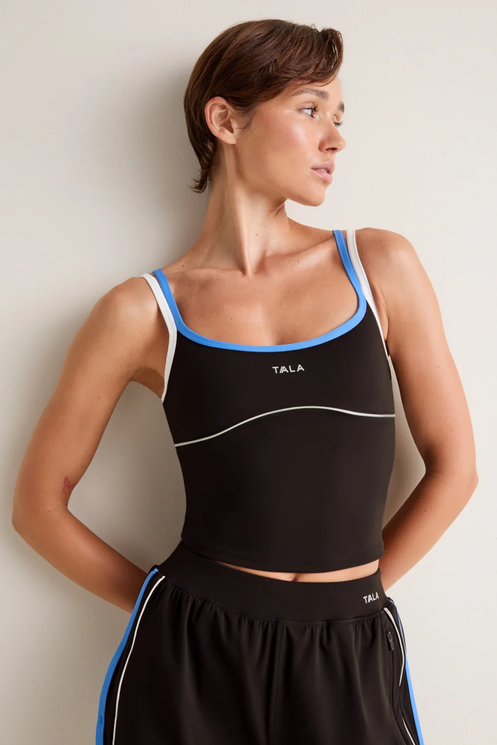 SkinLuxe Contrast Double Strap Tank - Americano | TALA (UK)