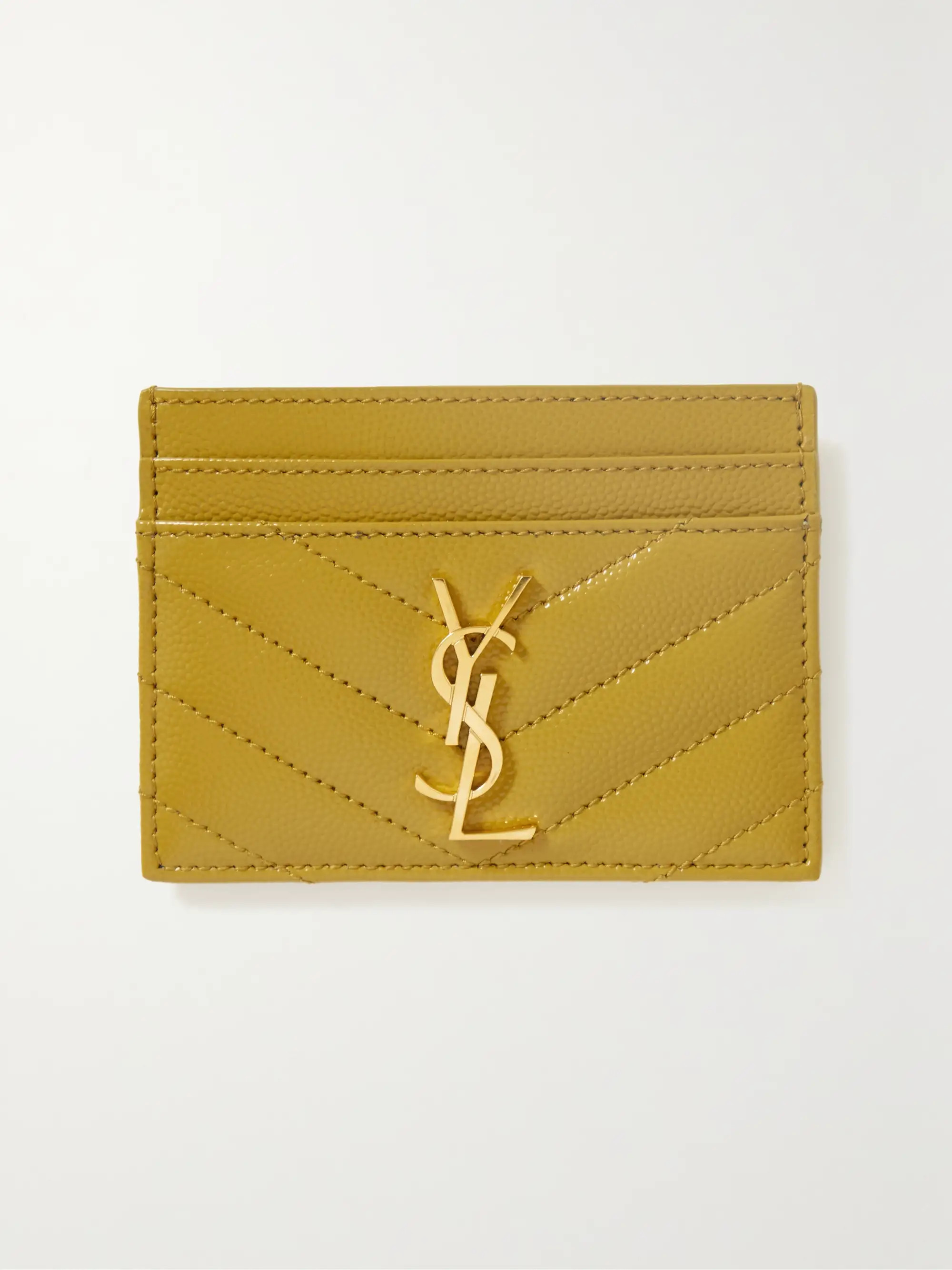 Yellow Monogramme quilted textured-leather cardholder | SAINT LAURENT | NET-A-PORTER | NET-A-PORTER (US)