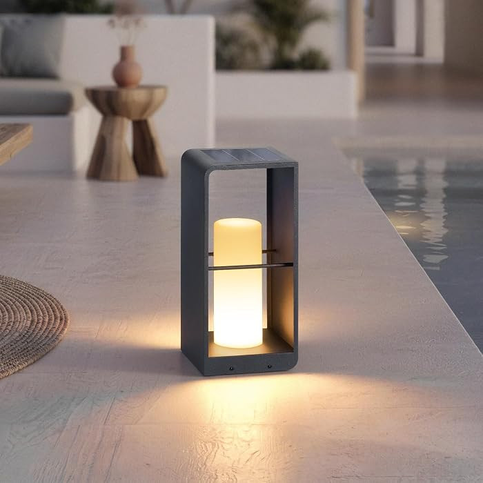 Modern Floor Lamp with Remote, Dusk to Dawn Outdoor Solar Lanterns | Amazon (US)