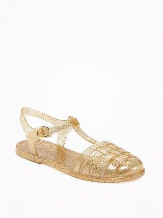 Old Navy Fisherman Jelly Sandals For Girls Size 11 - Gold glitter | Old Navy US