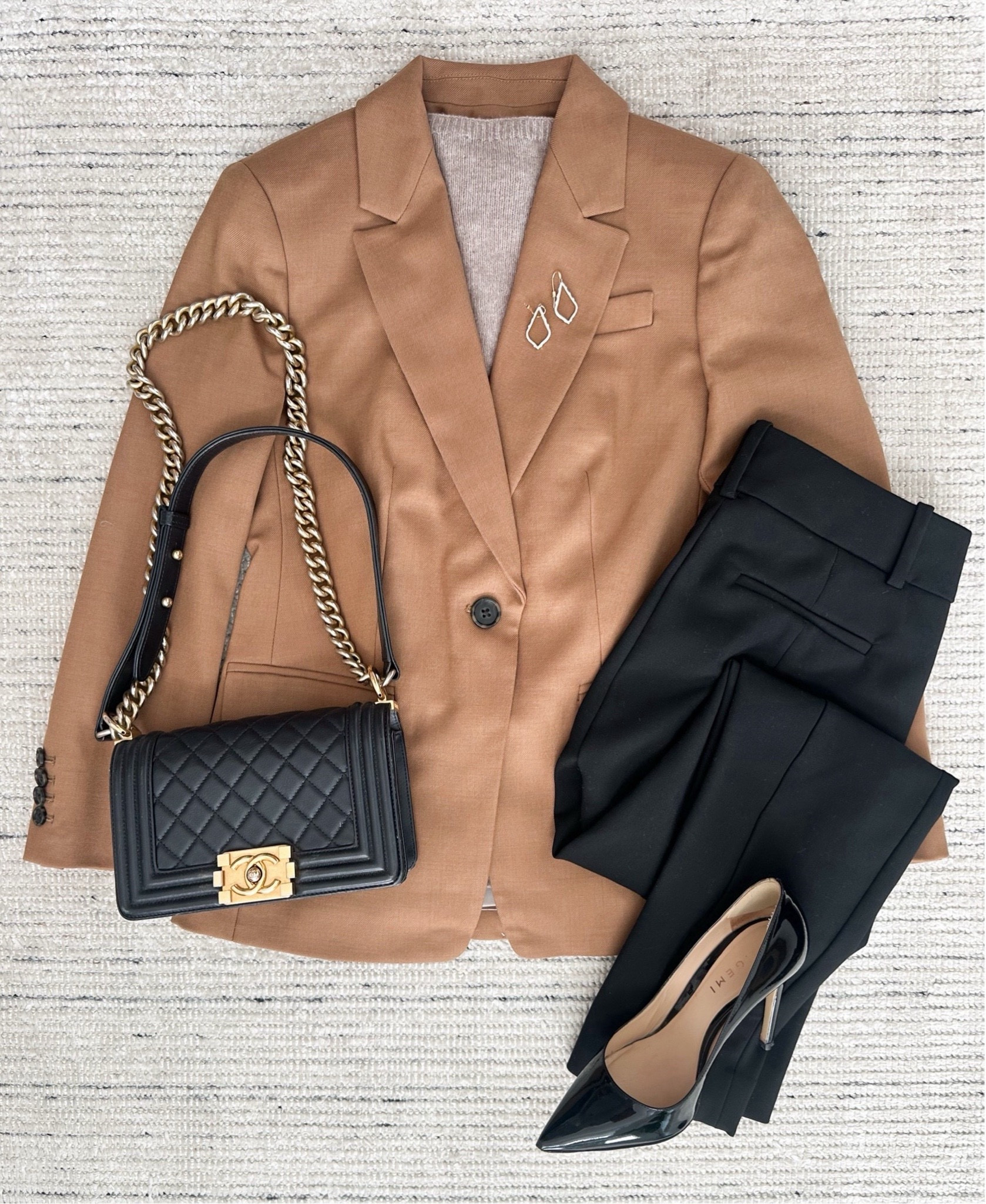 Fall workwear with brown blazer paired with mockneck sweater tank that and black workpants 



#LTKWorkwear #LTKStyleTip