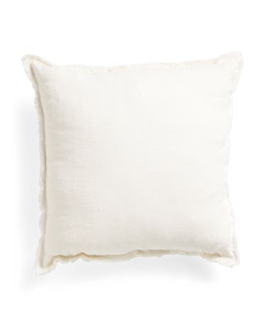 20x20 Cotton Blend Pillow With Frayed Edges | TJ Maxx