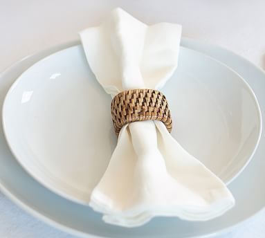 Tava Handwoven Rattan Napkin Rings - Set of 6 | Pottery Barn (US)