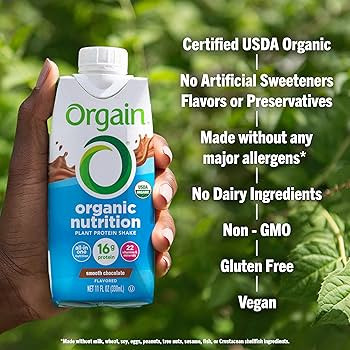 Orgain Organic Nutritional Vegan Protein Shake, Smooth Chocolate - 16g Plant Based Protein, Meal ... | Amazon (US)