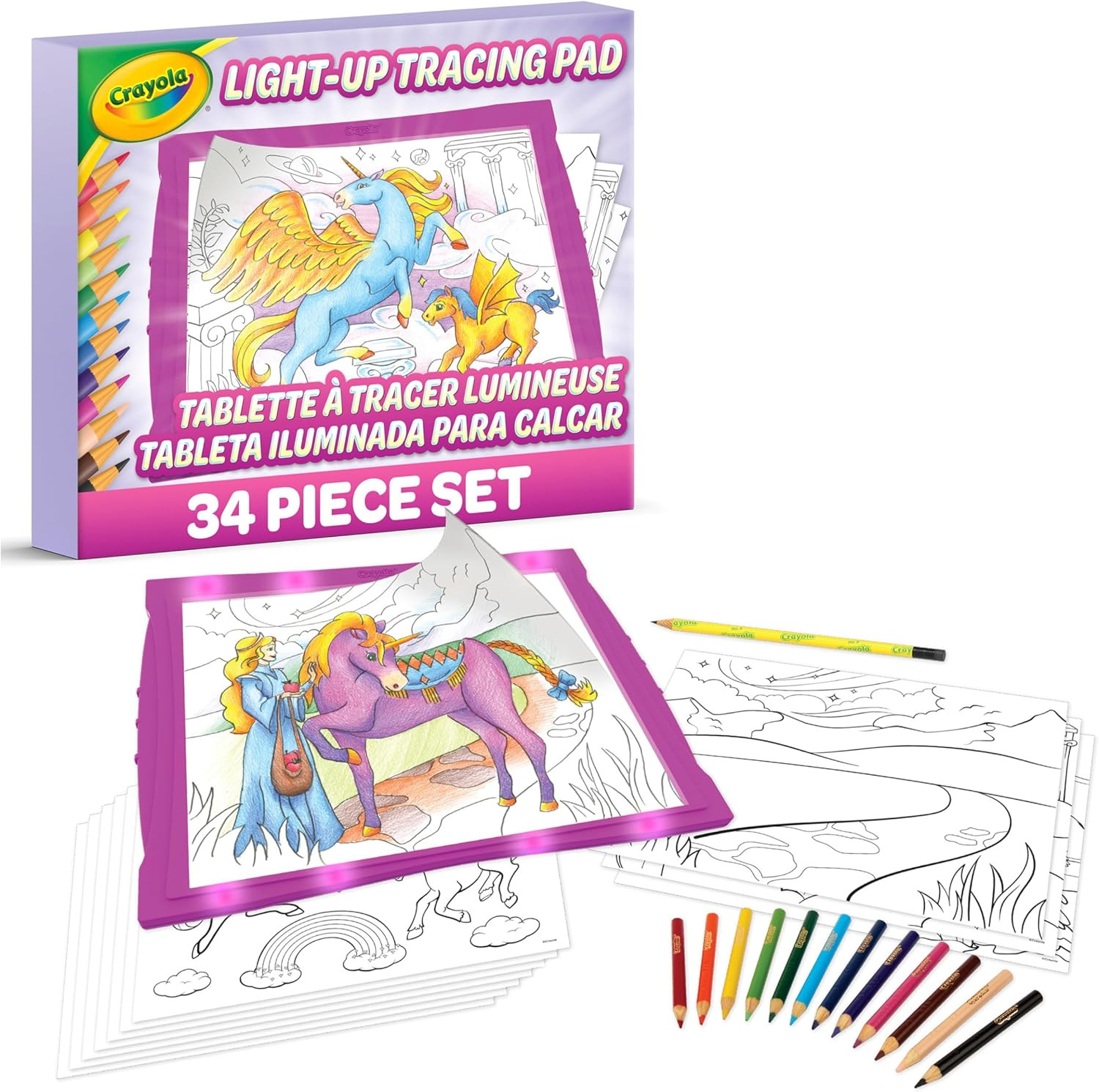 Crayola Light Up Tracing Pad Pink, Best Birthday, Holiday & Christmas Gifts for Girls & Boys, 6, ... | Amazon (US)