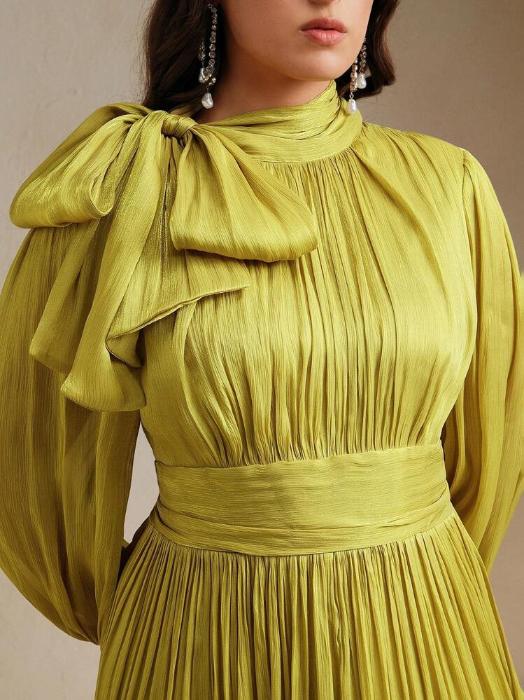 Anewsta Plus Size Women Long Dress With Waist Ruffle, Elegant & Versatile For Spring & Autumn | SHEIN