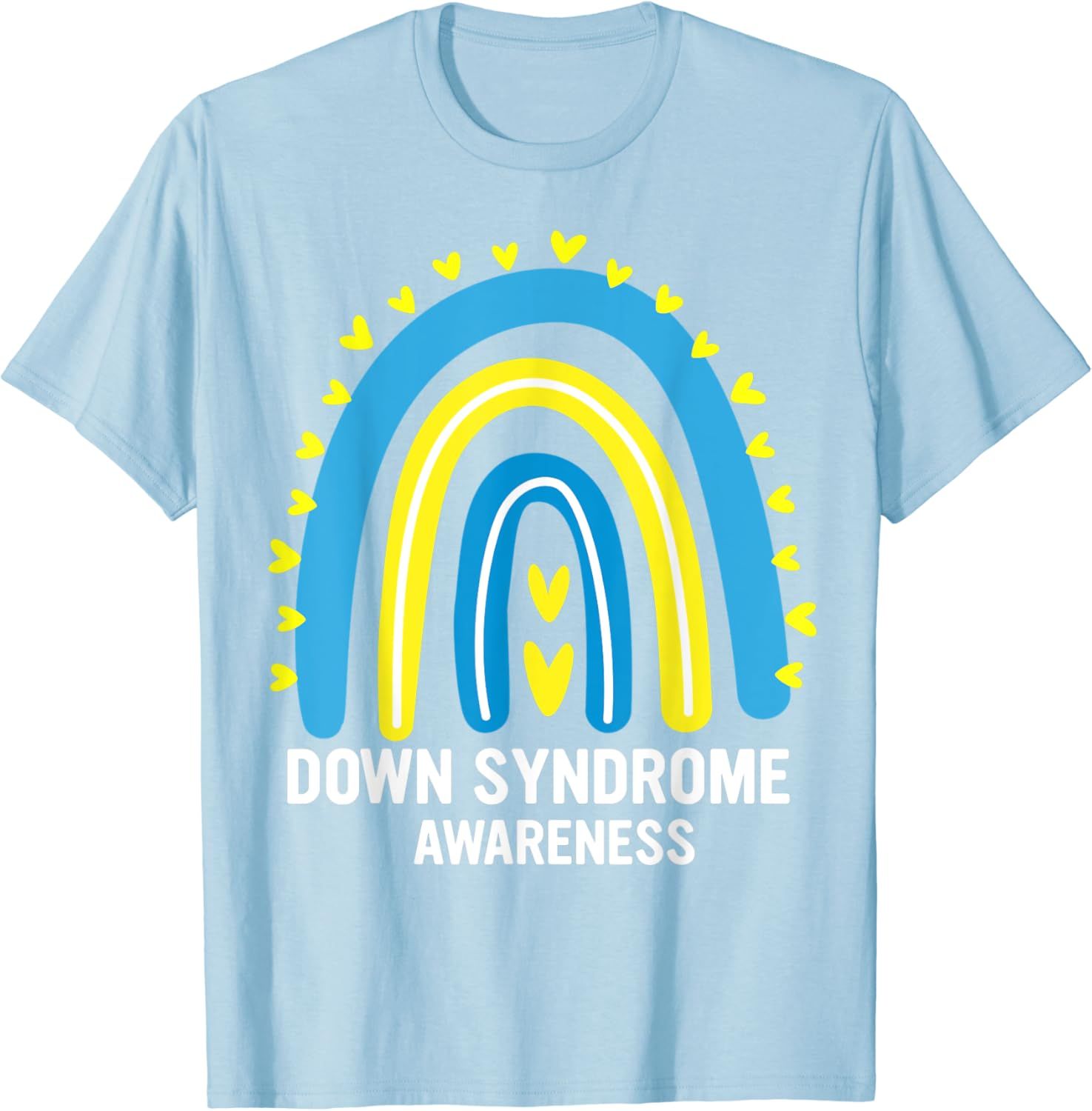 Down Syndrome Awareness Rainbow T21 Yellow Blue Ribbon T-Shirt | Amazon (US)