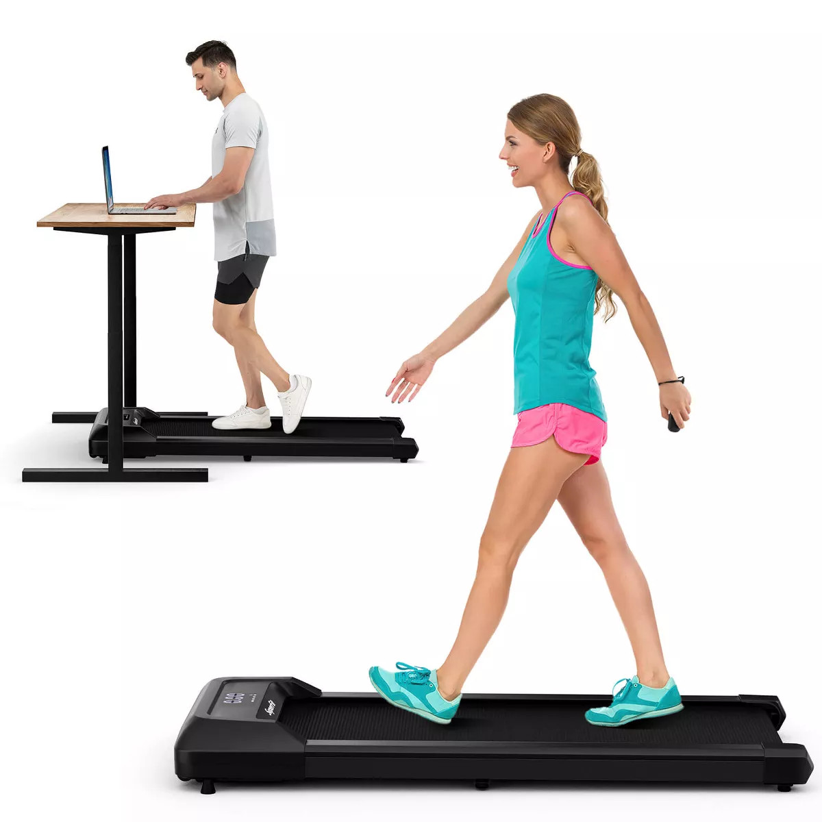 Walking Pad w/265 lbs Capacity Remote Control & LED Display Under Desk Treadmill Black | Target