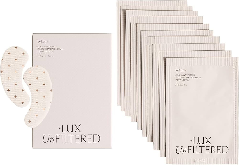 + Lux Unfiltered Iced Latte Cooling Under Eye Patches - Anti-Slip Caffeine Infused Korean Eye Mas... | Amazon (US)