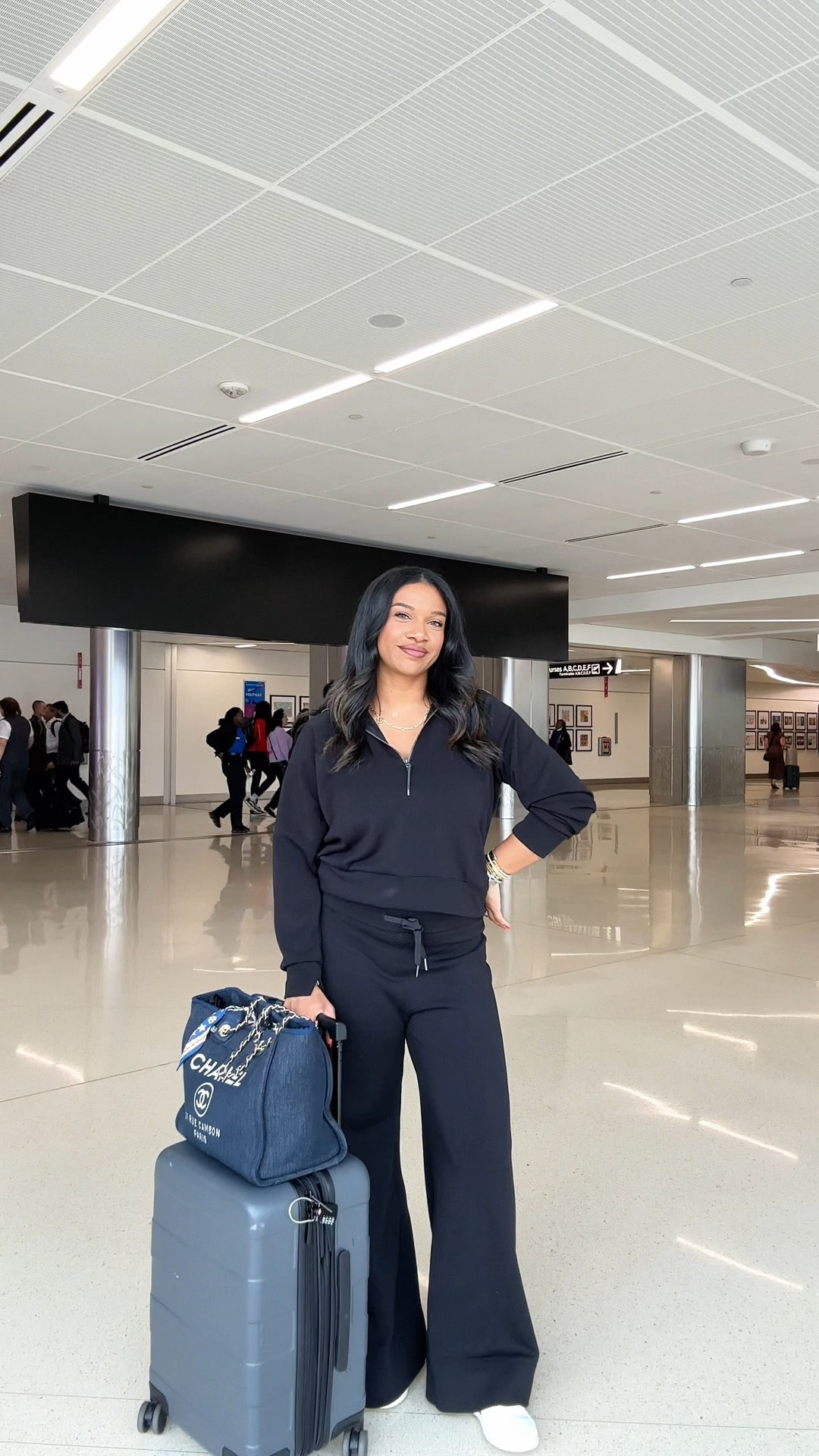 airport outfit - Spanx outfit - airessentials - matching set - GRWM - Tarte cosmetics , concealer, spring outfits, summer outfits - travel outfit  

#LTKTravel #LTKWatchNow #LTKBeauty