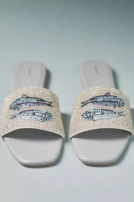 The Fiona Beaded Slide Sandals by Maeve | Anthropologie (US)