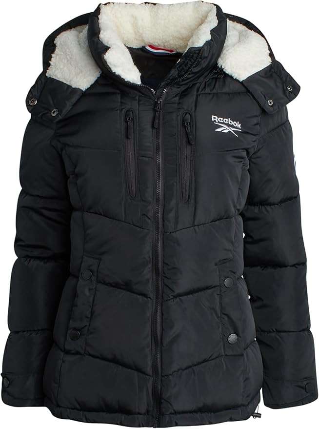 Reebok Women's Puffer Jacket - Heavyweight Quilted Puffer Jacket with Faux Fur Trim Hood - Outerw... | Amazon (US)