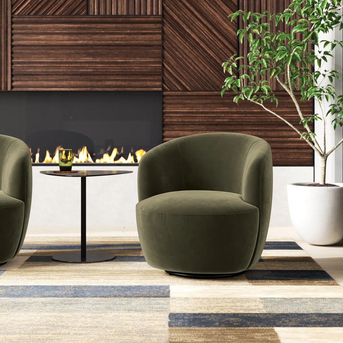 Wade Logan® Anneros Upholstered Swivel Barrel Chair (Set of 2) & Reviews | Wayfair | Wayfair North America