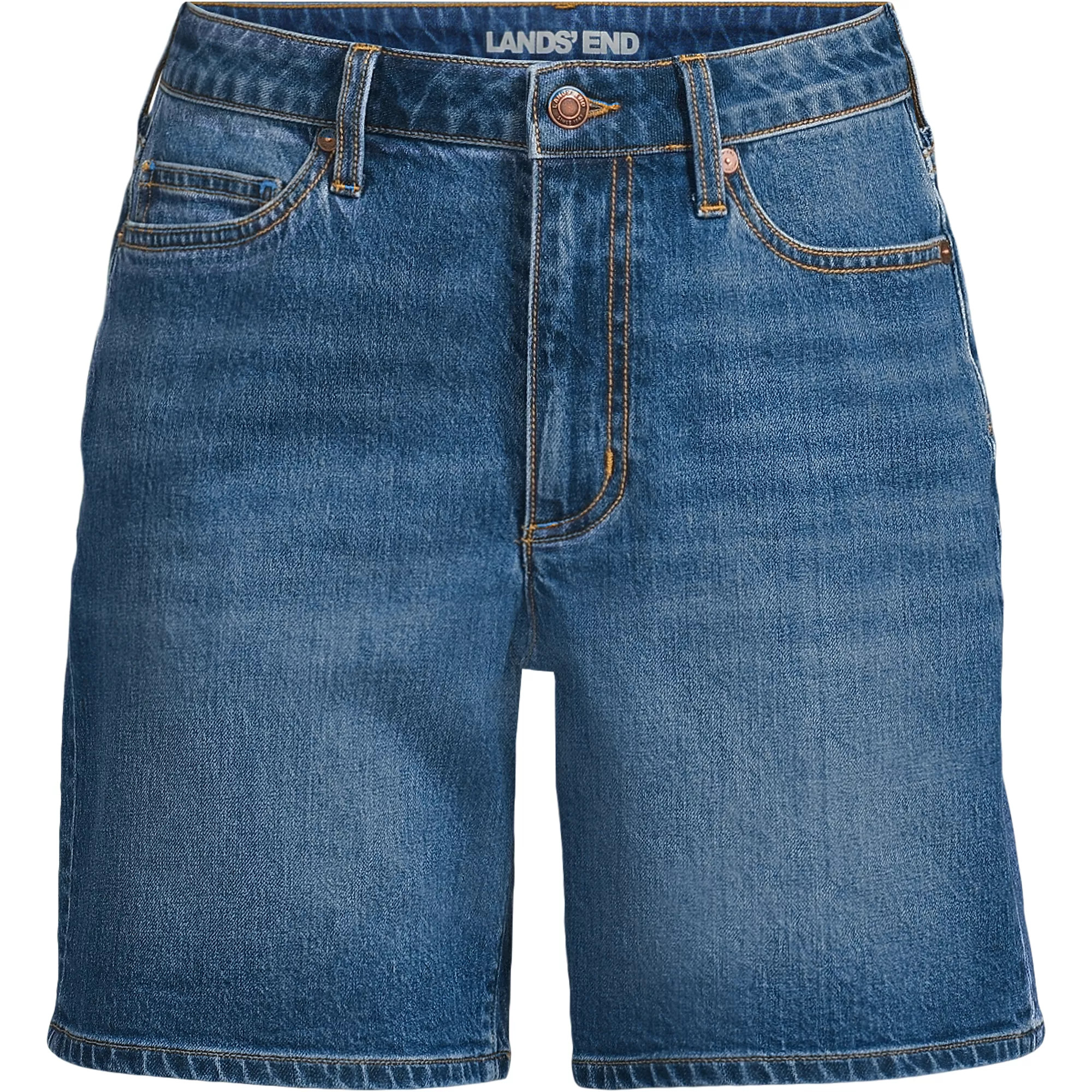 Women's Soft Denim Mid Rise 7" Jean Shorts | Lands' End (US)