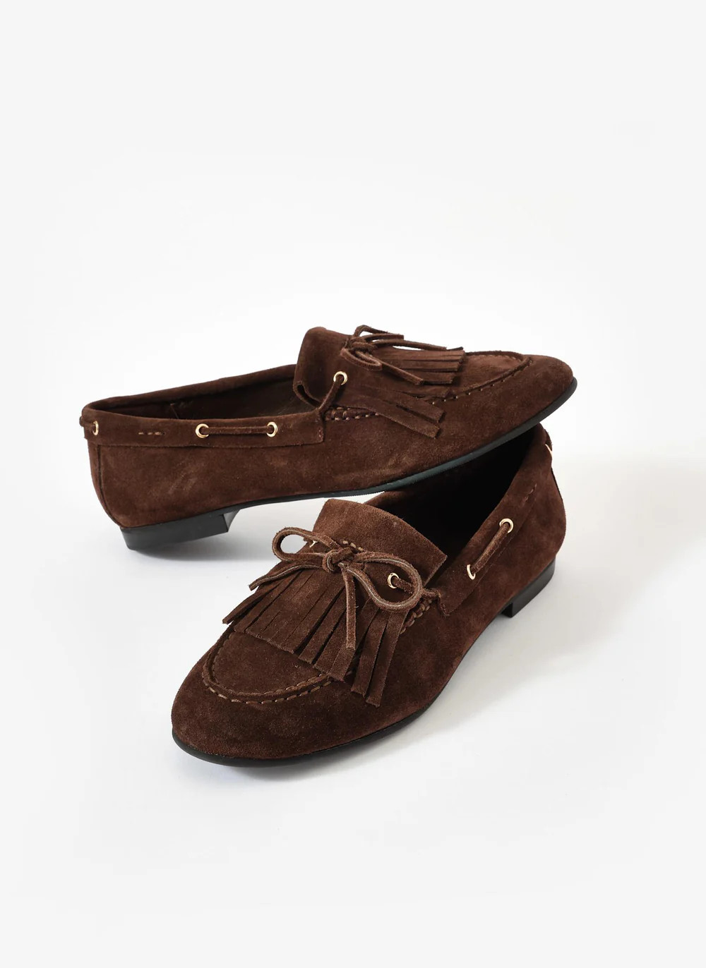 Melba Brown Suede Loafers | Mint Velvet