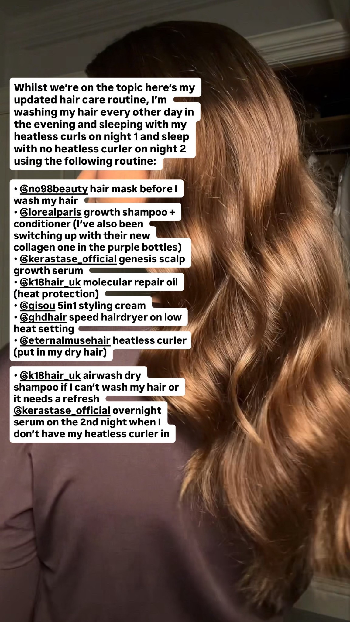 Updated overnight curl / hair growth routine!!