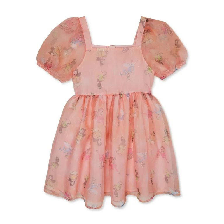 Disney Princess Girls Printed Puff Sleeve Dress, Sizes 4-16 | Walmart (US)