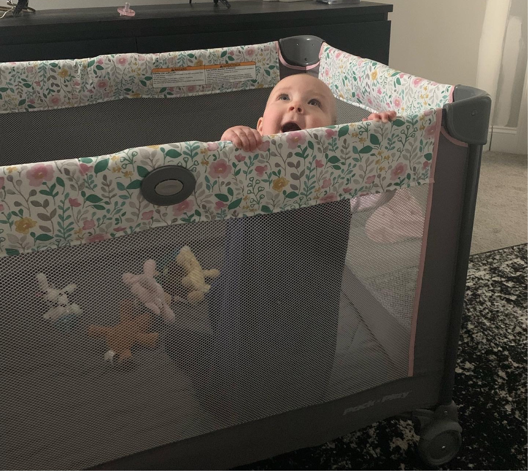 The happiest baby! We’re so glad she’s sleeping (mostly) through the night, and climbs up to say good morning when she wakes up! Baby sleep, baby bed time essentials, sleep sack, pack n play, taking Cara babies, wubbanub, pacifier, the nested bean, kyte baby, bedtime routine

#LTKunder100 #LTKkids