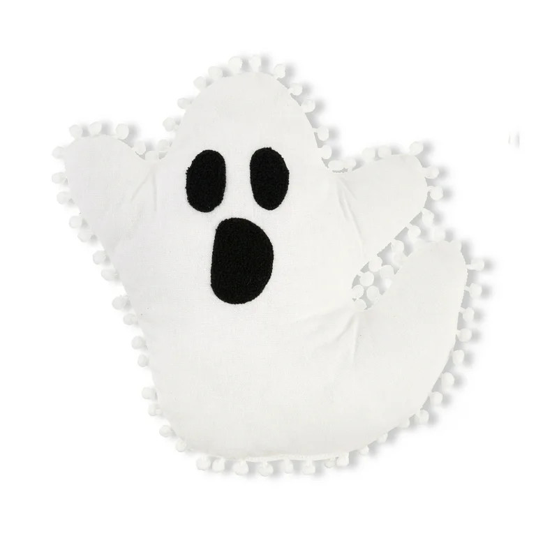 Harvest 13 in White Ghost-Shaped Decorative Pillow, Way to Celebrate! | Walmart (US)