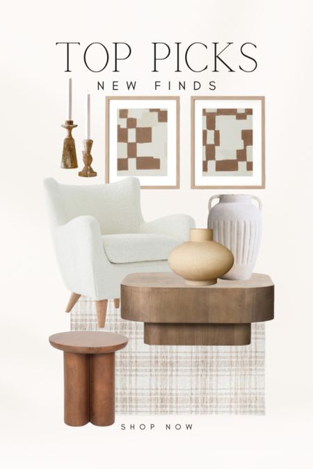 Great new home finds this week!

Plaid area rug, neutral area rug, boucle armchair, ivory accent chair, end table, side table, accent table, square coffee table, abstract wall art, checkerboard wall art, wood candlesticks, tapered candlesticks, neutral vase, urn vase, table vase, home decor, living room furniture, home accents

#LTKhome #LTKstyletip #LTKFind