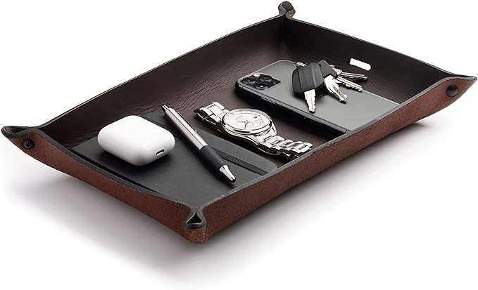 Main Street Forge Leather Valet Tray for Men – Rustic EDC Organizer for Keys, Phone & Wallet ... | Amazon (US)