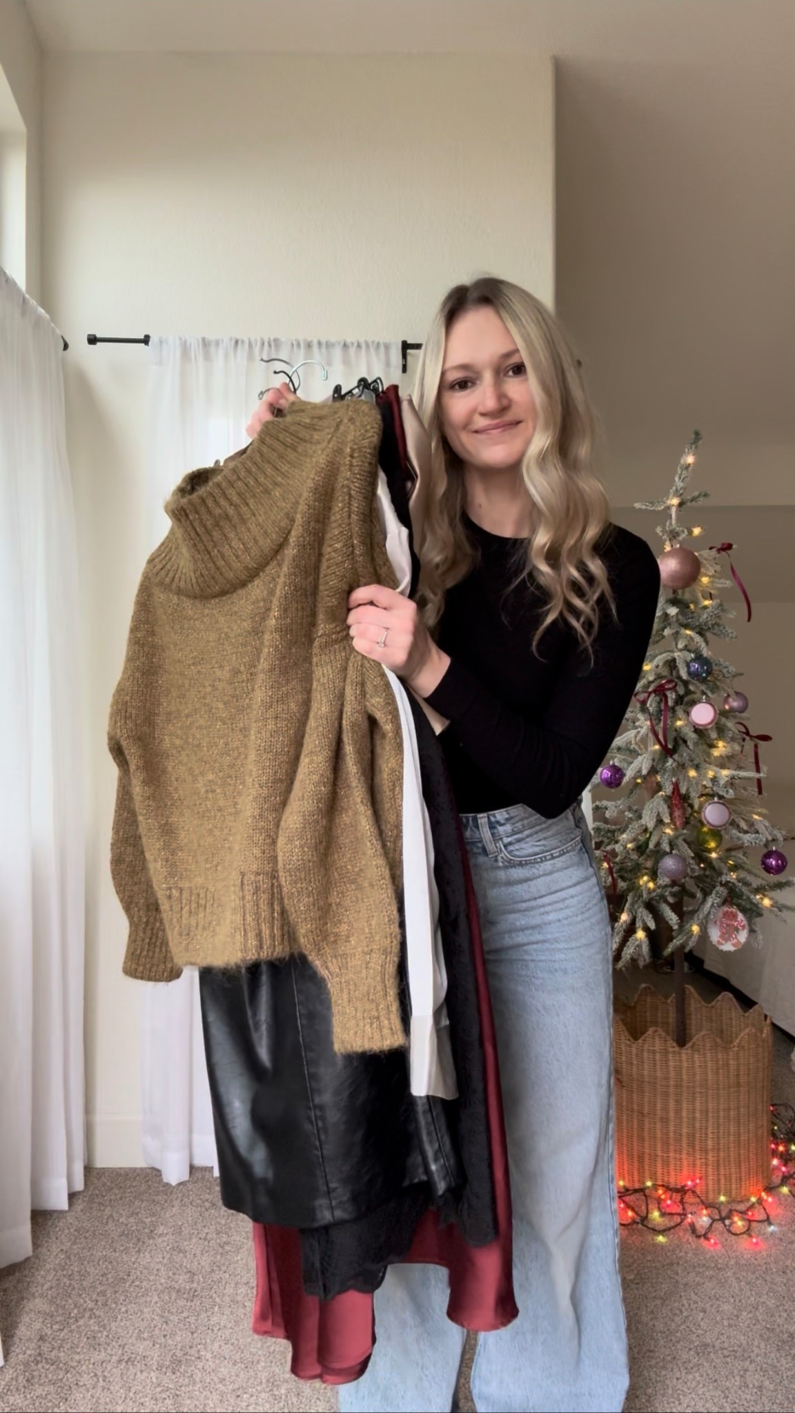 My leather skirt is from Zara. Linking everything plus other similar options! For reference I’m 5’6, 131lbs, wearing Small 4 in skirts, 27 in pants. 

#LTKootd #LTKHoliday #LTKgrwm